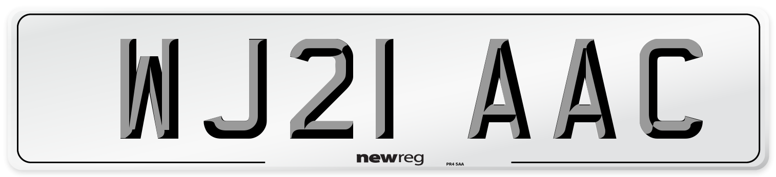 WJ21 AAC Number Plate from New Reg